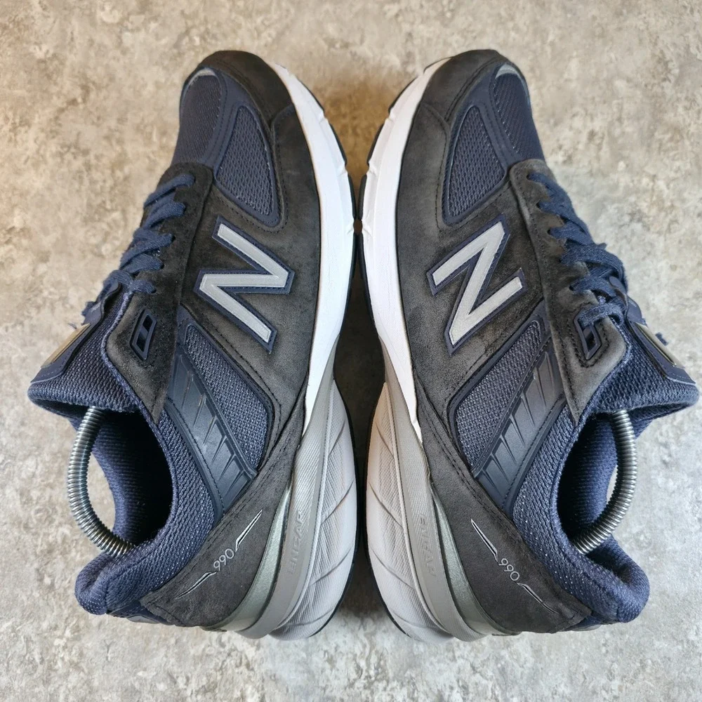 New Balance 990v5 Men's M990NV5 Navy Suede Running Walking Shoes Size 12 USA